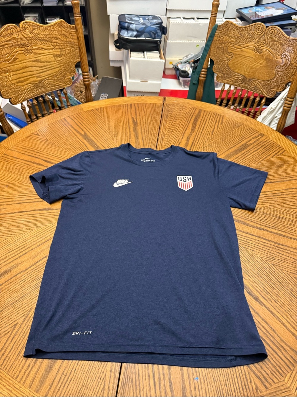 Nike Navy Blue USA Soccer Shirt with White Accents
